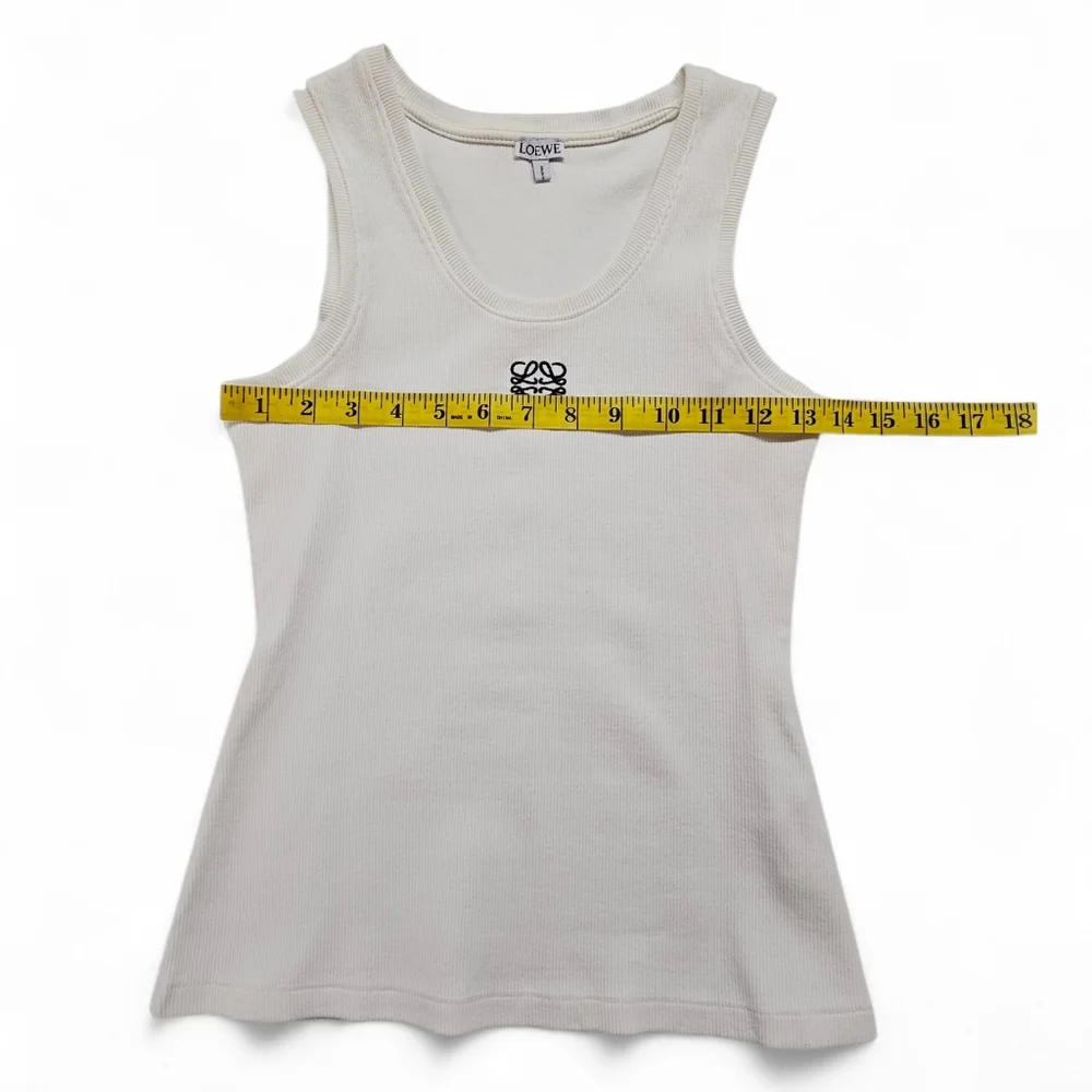 Loewe Anagram Ribbed Knit Tank Top In White Women's Size Medium - Picture 7 of 10
